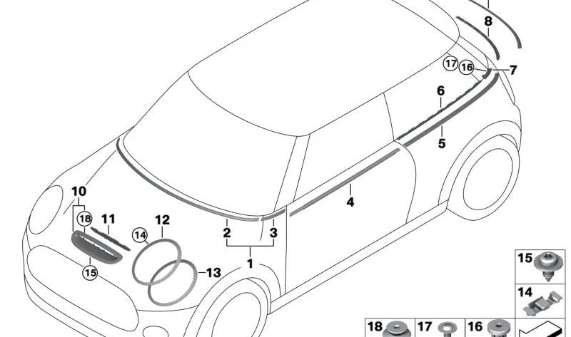 Tuerca de inserción OEM 51416989691 para BMW (F20, F21, F40, F52, F22, F23, F44, F87, G42, U06, G20, G21, G28, G80, G22, G23, G26, G82, G83, E60, E61, F10, F11, F18, F90, G30, G31, G38, E63, E64, F06, F12, F13, G32, G11, G12, F91, F92, F93, G14, G15