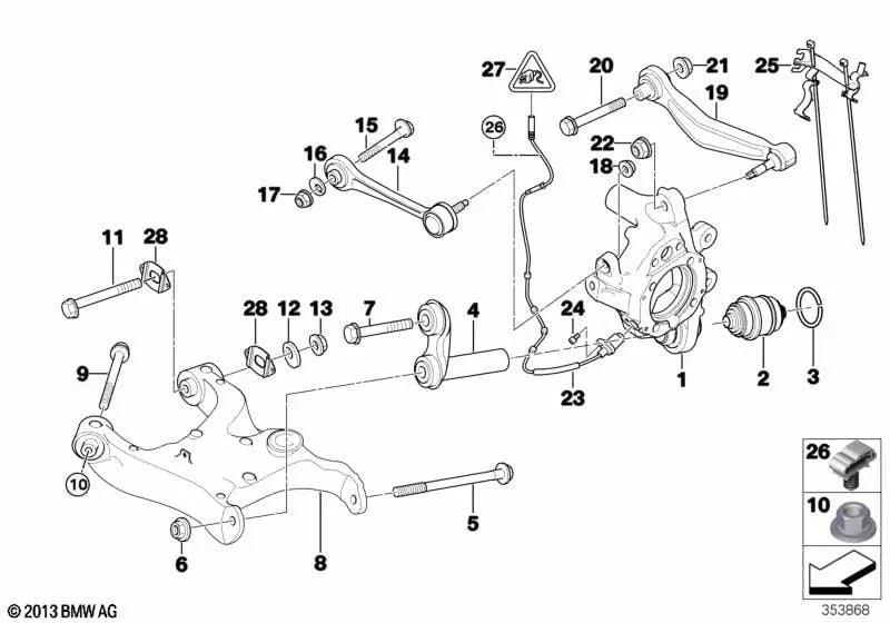 Impulsor DSC trasero para BMW Serie 7 E65, E66 (OEM 34526771709). Original BMW