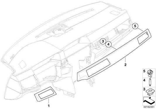 Listones Embellecedores Salpicadero De Madera Álamo Braun Para Bmw E60 E61 Original Recambios