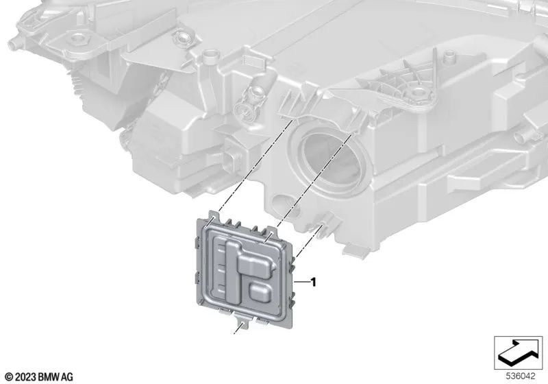 Headlight Electronics Control Unit for BMW G60, U11, U12, F95N, G05N, G18N, F96N, G06N (OEM 63115A641B0). Original BMW.