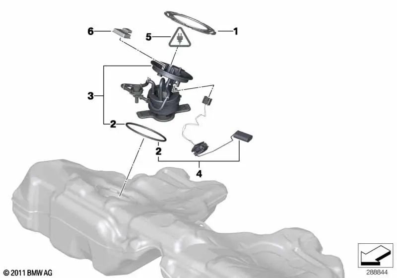 Unidad de suministro para BMW Serie 5 F07, F10, F11, Serie 6 F06, F12, F13 (OEM 16117434206). Original BMW