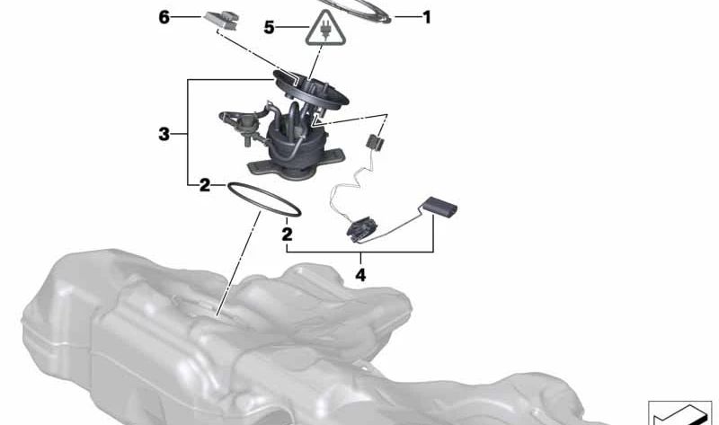 Bomba de combustible OEM 16117469379 para BMW Serie 5 (F07, F10, F11), Serie 6 (F06, F12, F13). Original BMW.