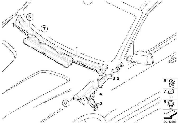 Goma Izq/derecha Seguimiento Torpedo Cristal Frontal Para Bmw X3 E83. Original Recambios