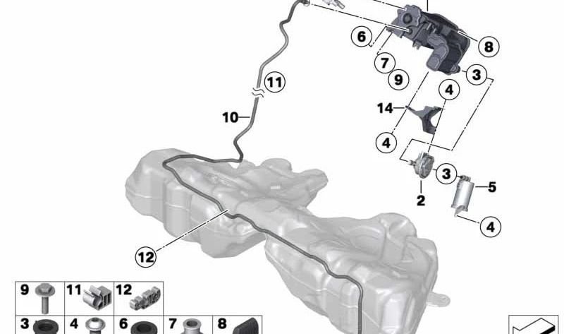 Válvula de cierre para BMW F10 (OEM 16137249544). Original BMW.