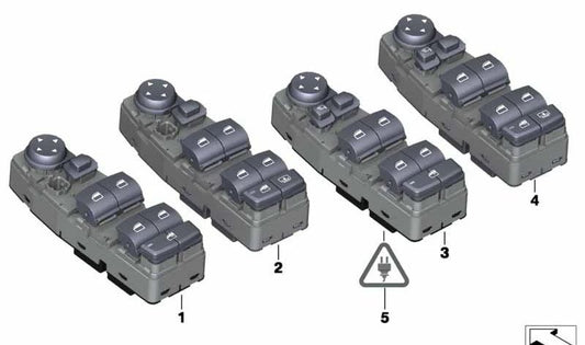 Módulo de controle interruptor da porta OEM 61319241952 para BMW F07, F10, F11. BMW original.