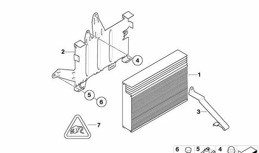 Soporte Amplificador para BMW X3 E83, E83N (OEM 65103402708). Original BMW.