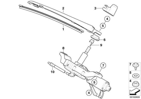 Cubierta Brazo Limpiaparabrisas Trasero Para Bmw E81 E87. Original Recambios