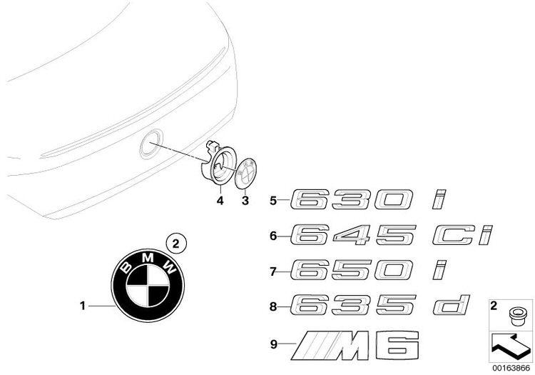 Emblema/logo/insignia M6 Para Bmw E63 Y E64. Original Recambios