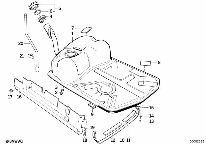 Distanciador para BMW E34, E32 (OEM 16111179032). Original BMW