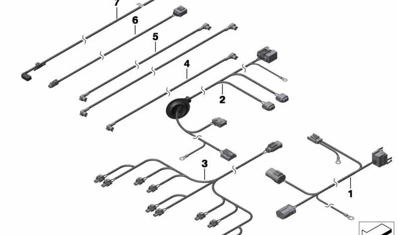 Cableado OEM 61129210764 para bomba hidráulica y acelerador {BMW Serie 7 (F01, F02), Serie 5 GT (F07)}. Original BMW.