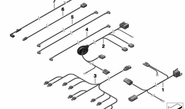 Cableado OEM 61129210764 para bomba hidráulica y acelerador {BMW Serie 7 (F01, F02), Serie 5 GT (F07)}. Original BMW.