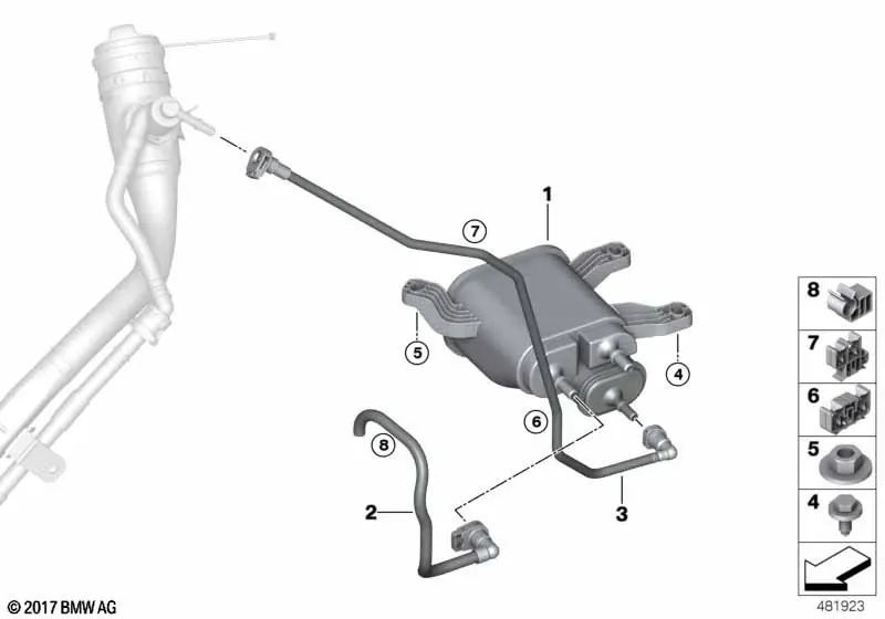 Tubo de Ventilación para BMW Serie 5 F90, G30, G31 Serie 6 G32 (OEM 16137483713). Original BMW