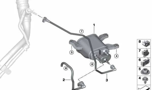 Tubo de ventilación de operación para BMW F90, G30, G31, G38 (OEM 16117378152). Original BMW