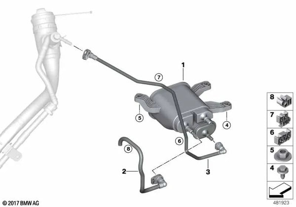 Tubo de Ventilación para BMW Serie 5 F90, G30, G31 Serie 6 G32 (OEM 16137483713). Original BMW