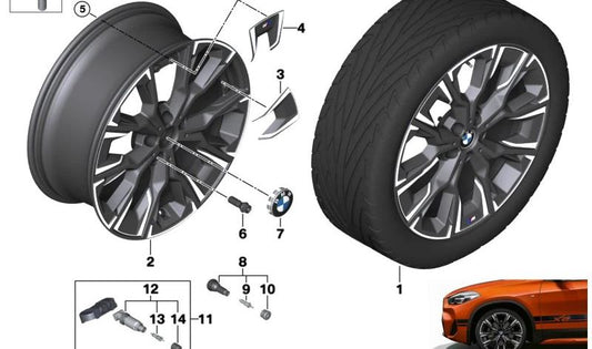 Llantas de aleación gris medianoche OEM 36106899198 para BMW F39 (X2). Original BMW.