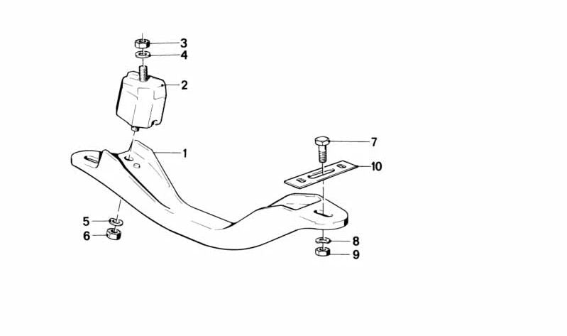 Soporte de goma OEM 23711175939 para BMW E30, E28, E24, E23. Original BMW.