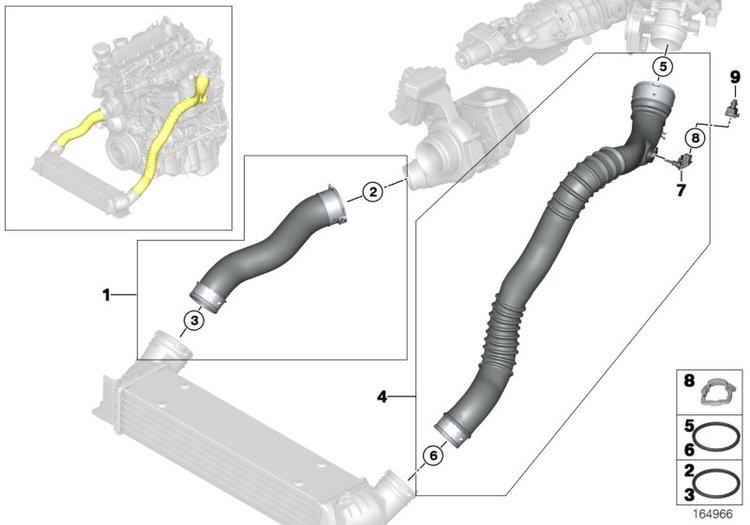 Línea De Aire Bmw Charge Original Para E60 E61 Lci. Original Recambios