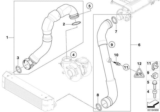 Conducción Aire Sobrealimentación Para Bmw E60. Original Recambios