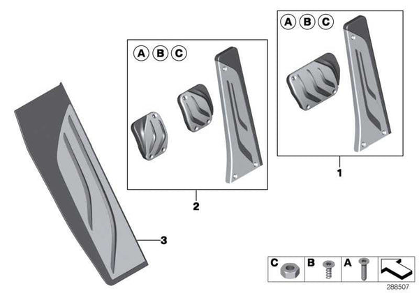 Pedales Acero Inoxidable M Performance Para Bmw F20 F21 F30 F31 F10 F11 F06 F12 F13 . Original Bmw.