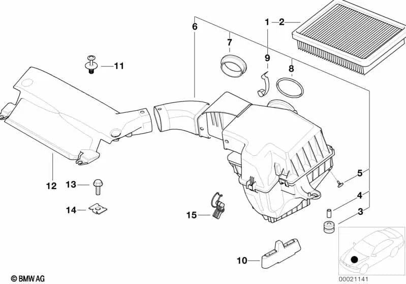 Junta de estanqueidad para BMW Serie 3 E46 (OEM 13711438769). Original BMW