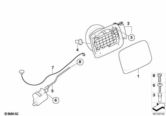 Tankdeckelbetätiger für BMW 3er E93, E93N (OEM 67116985881). Original BMW.