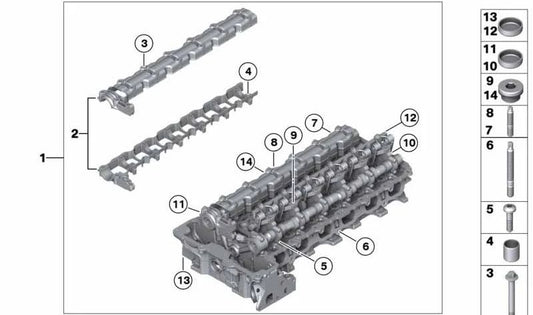 Tapa de cierre para BMW Serie 1 E81, E82, E87, E88, Serie 3 E90, E91, E92, E93, Serie 5 E60, E61, F10, F11, F18, Serie 6 E63, E64, Serie 7 E65, E66, F01, F02, X1 E84, X3 E83N, F25, X5 E70, Z4 E85, E86, E89 (OEM 11127539795). Original BMW.