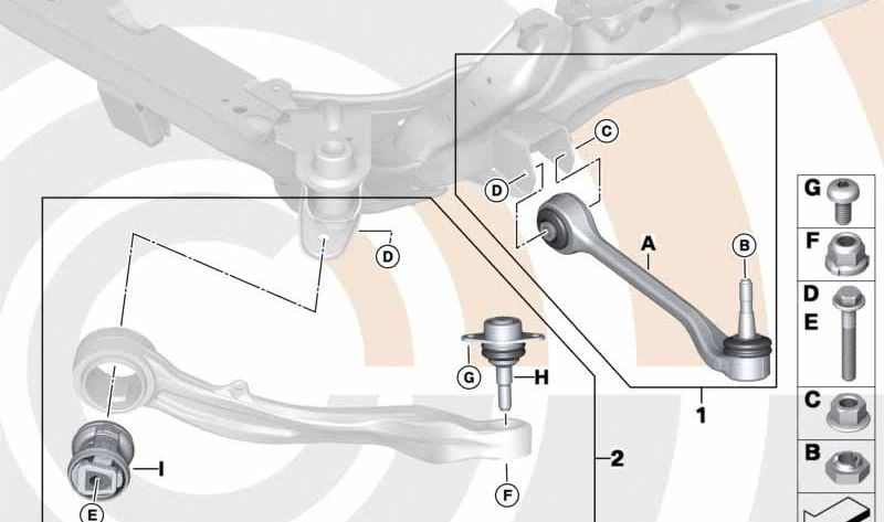 Reparación de brazo de control izquierdo para BMW Serie 5 E60, E61 (OEM 31122347981). Original BMW