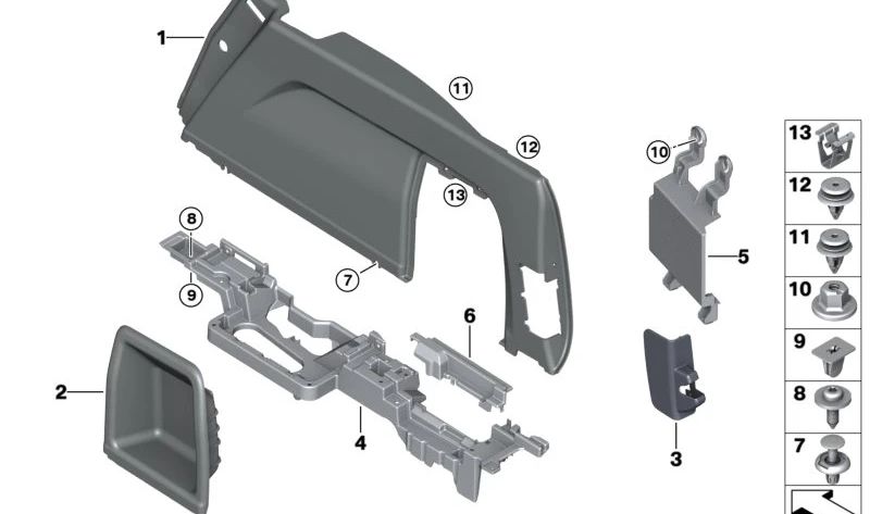 Cubierta de protección visual derecha para BMW X5 F95, G05, G18 (OEM 51477952056). Original BMW