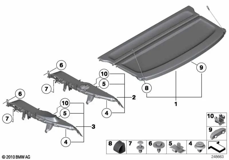 Soporte estante izquierdo para BMW X1 E84 (OEM 51462991855). Original BMW