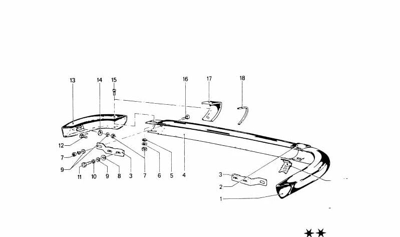 Parachoques trasero derecho para varios modelos/series de BMW (OEM 51125470053). Original BMW