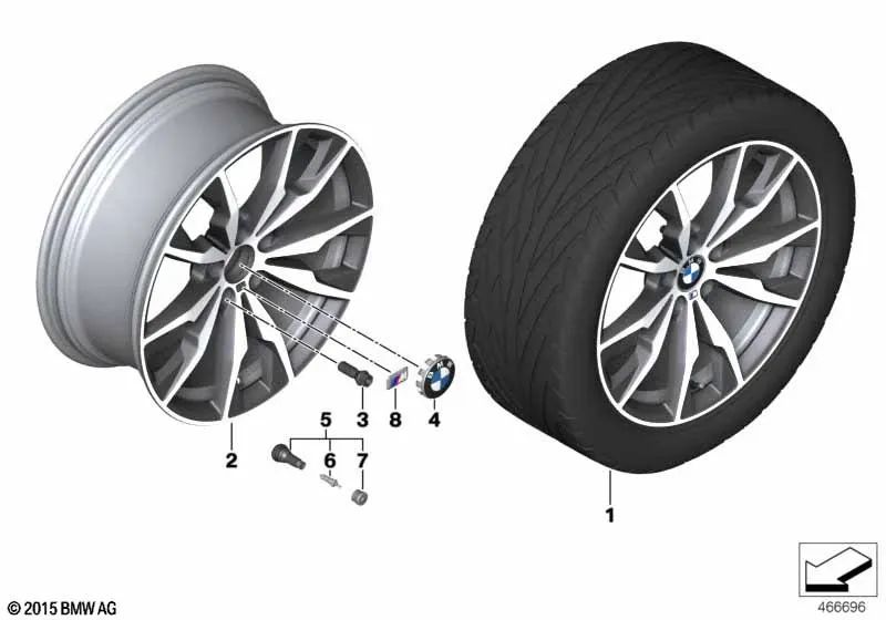 Rueda de Disco de Aleación Ferricgrey para BMW F25, F26 (OEM 36117854209). Original BMW