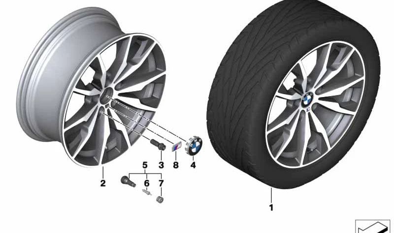 Llanta de Aleación Ferricgrey para BMW X3 F25, X4 F26 (OEM 36117854208). Original BMW