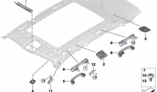 Tapa embellecedora del altavoz delantero izquierdo OEM 51449461503 para BMW G05, F95. Original BMW.