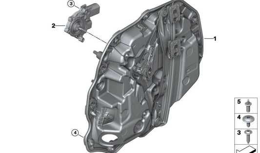 Motor eléctrico elevalunas OEM 67625A28AC3 para BMW (Modelos compatibles: Serie 1 F20, Serie 2 F22, Serie 3 F30, Serie 4 F32, Serie 5 G30, X1 F48, X3 G01). Original BMW.