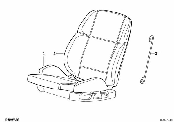 Funda Asiento de Cuero para BMW Serie 3 E36 (OEM 52108132099). Original BMW.