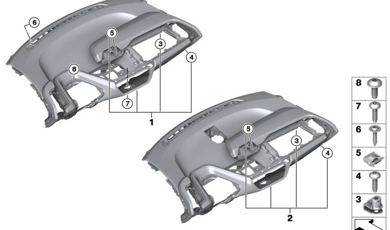 Instrument Panel Trim for BMW I01, I01N (OEM 51459282684). Original BMW