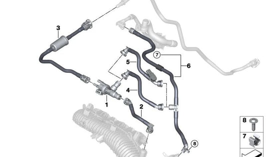 Válvula de ventilación del tanque para BMW F70, U06, U11, U12, U10, Mini F65, F66, U25 (OEM 13909487581). Original BMW