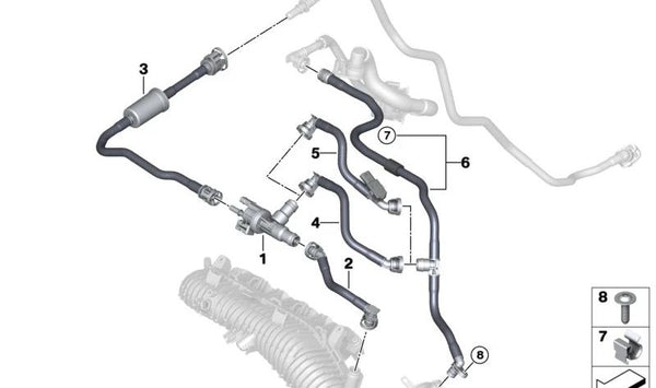 Válvula de ventilación del tanque para BMW F70, U06, U11, U12, U10, Mini F65, F66, U25 (OEM 13909487581). Original BMW