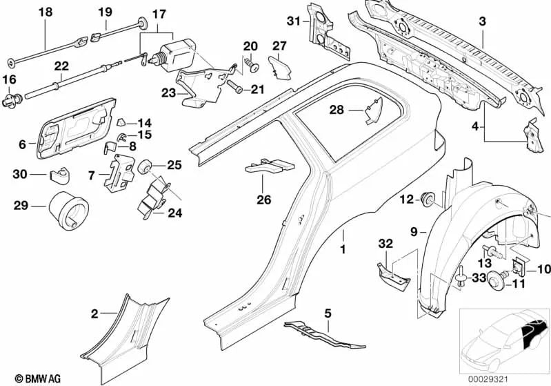 Soporte actuador para BMW E39 (OEM 51258209625). Original BMW.