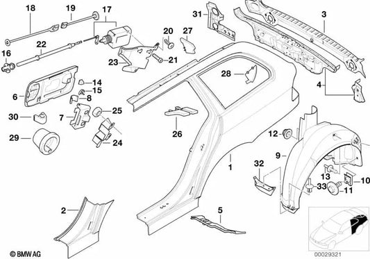 Soporte actuador para BMW E39 (OEM 51258209625). Original BMW.