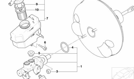 Cilindro Maestro de Freno para BMW E46 (OEM 34316752541). Original BMW