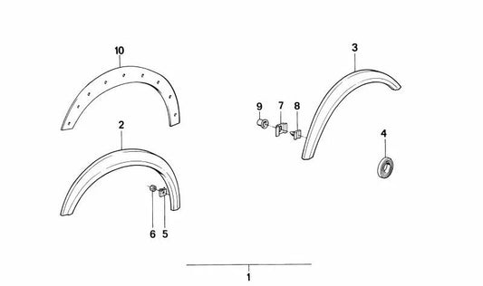 Embellecedor trasero izquierdo OEM 51711933175 para BMW E28. Original BMW.