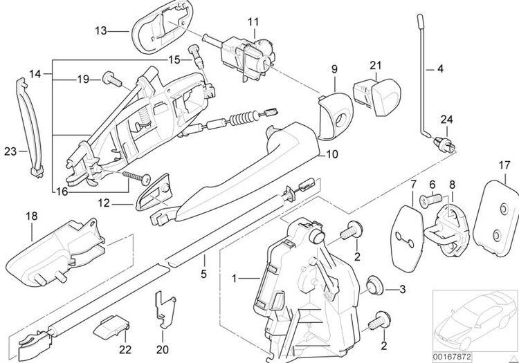 Cerradura De Puerta Con Motor Actuador Para Bmw E46 Compact. Original Recambios