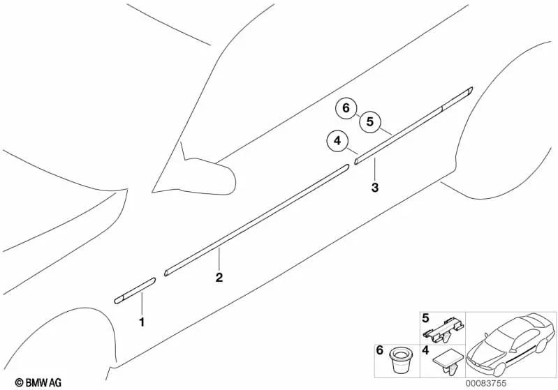 Abrazadera Clip Grapa Exterior Para Bmw E46. Original Recambios