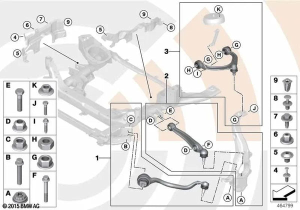 Kit de reparación tirante izquierdo para BMW X5 E70, E70N X6 E71, E72 (OEM 31122413483). Original BMW