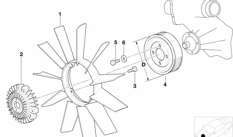 OEM crankshaft pulley 11511742045 for BMW E39, E38, E31, E53, E52. Original BMW.