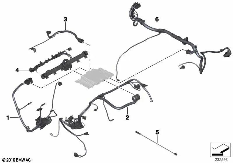 Engine Transmission Module Wire Harness for BMW F25 (OEM 12517593347). Genuine BMW