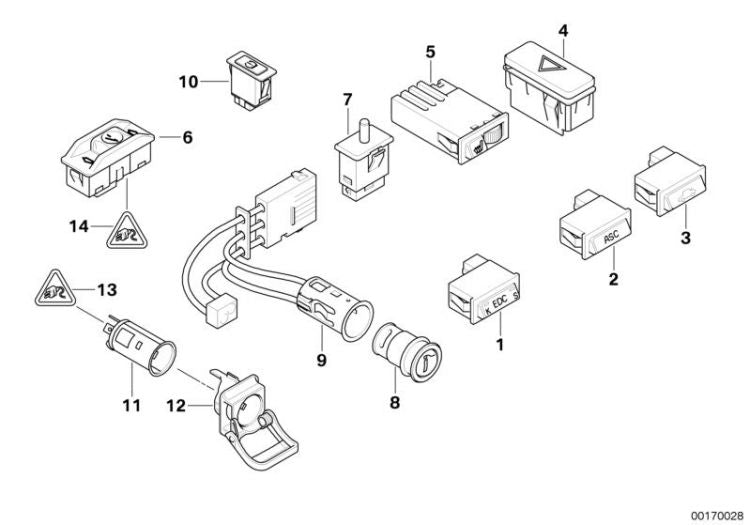 Interrup.techo Corredizo Para Bmw E38 E39 E46 E53 E6X E83. Original Recambios