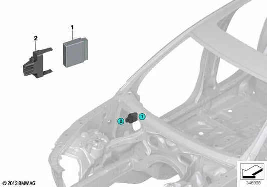 Unidad de control PDC para BMW Serie 5 F07, F10, F11, F18, Serie 6 F06, F12 (OEM 66205A02B53). Original BMW.