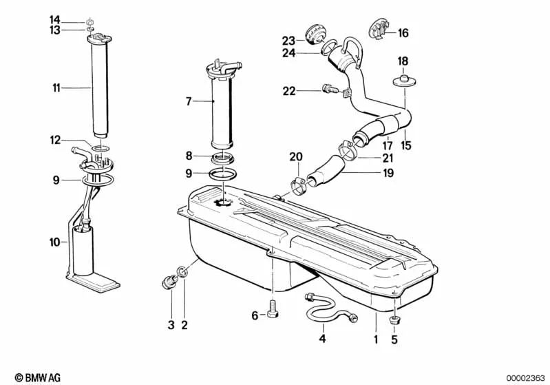 Medidor de nivel de combustible para BMW E30 (OEM 16141178847). Original BMW